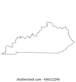 High detailed vector contour map - Kentucky
