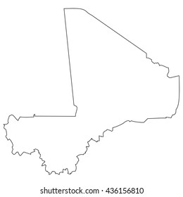 High detailed vector contour map - Mali