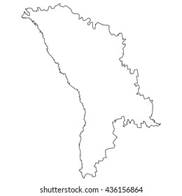 High detailed vector contour map - Moldova