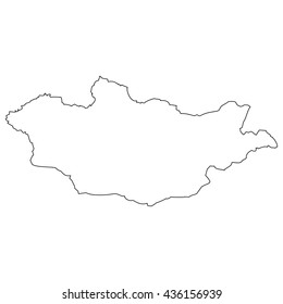 High detailed vector contour map - Mongolia