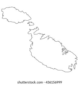 High detailed vector contour map - Malta
