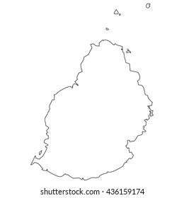 High detailed vector contour map - Mauritius