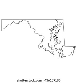 High detailed vector contour map - Maryland
