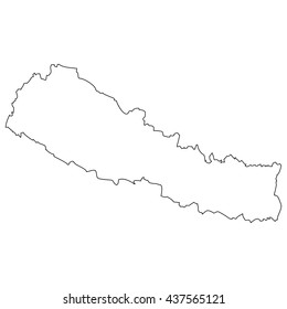 High detailed vector contour map - Nepal
