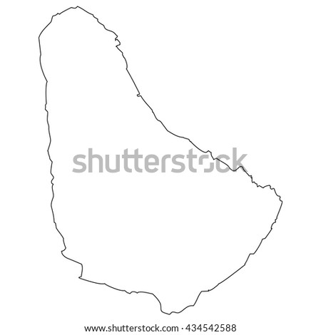 High detailed vector contour map - Barbados