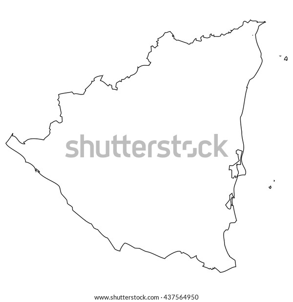 High Detailed Vector Contour Map Nicaragua Stock Vector (Royalty Free ...