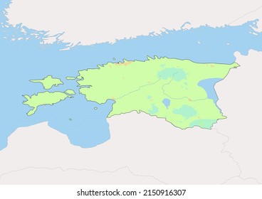 High Detailed Vector Estonia Physical Map Stock Vector Royalty Free High Detailed Vector Estonia Physical 260nw 2150916307