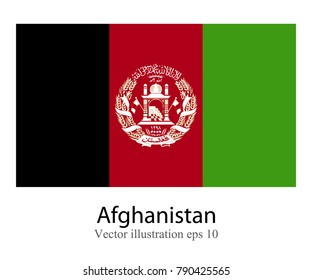 High Detailed vector flag of Afghanistan isolated on white background. Vector illustration eps 10.