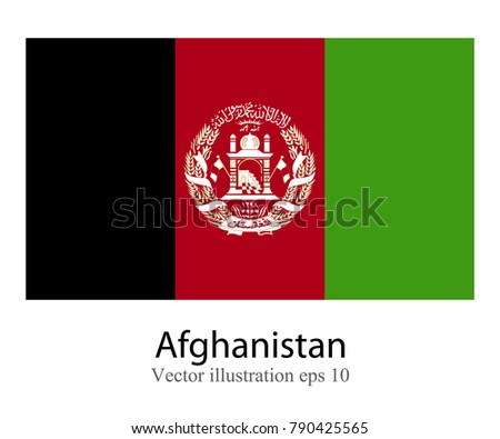 High Detailed vector flag of Afghanistan isolated on white background. Vector illustration eps 10.