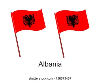 High Detailed Vector Flag of Albania isolated on white background. Vector illustration eps 10.