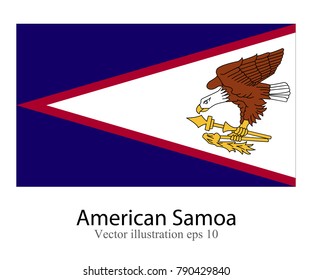 High Detailed vector flag of American Samoa isolated on white background. Vector illustration eps 10.