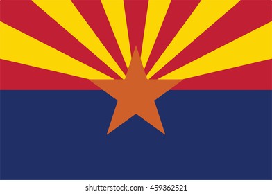 High detailed vector flag of Arizona