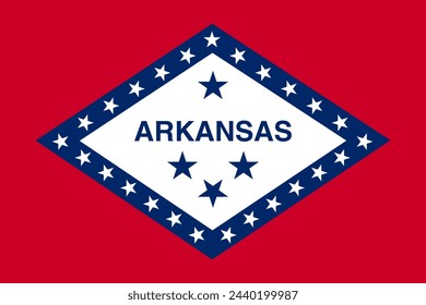 High detailed vector flag of Arkansas