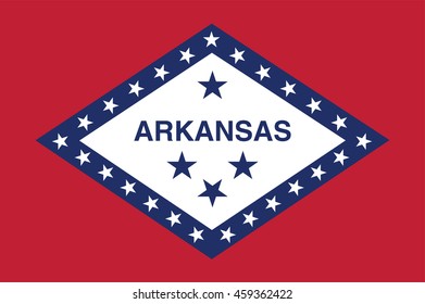 High detailed vector flag of Arkansas