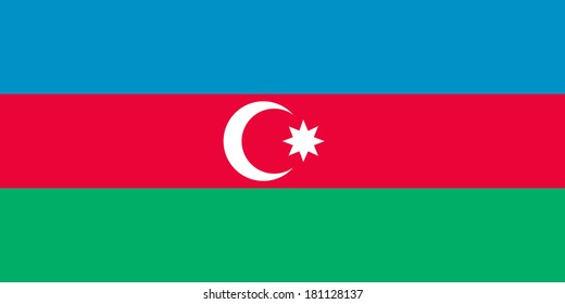 High detailed vector flag of Azerbaijan