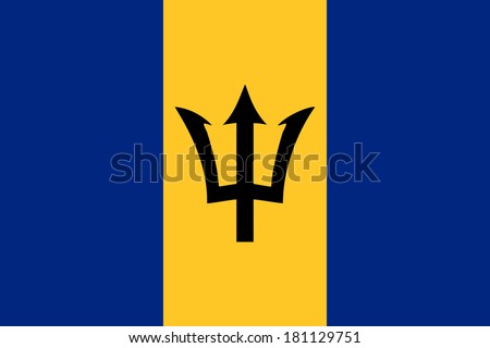 High detailed vector flag of Barbados