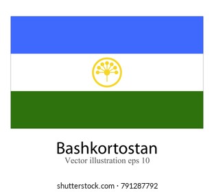 High Detailed vector flag of Bashkortostan isolated on white background. Vector illustration eps 10.