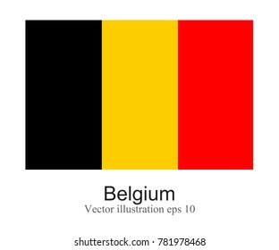 High Detailed vector flag of Belgium isolated on white background. Vector illustration eps 10.