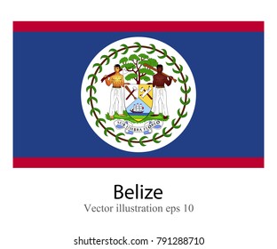 High Detailed vector flag of Belize isolated on white background. Vector illustration eps 10.