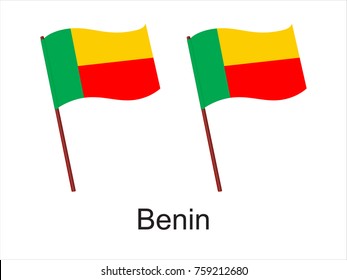 High Detailed Vector Flag of Benin isolated on white background. Vector illustration eps 10.