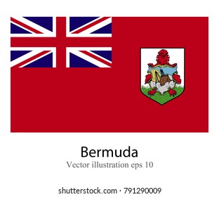 High Detailed vector flag of Bermuda isolated on white background. Vector illustration eps 10.