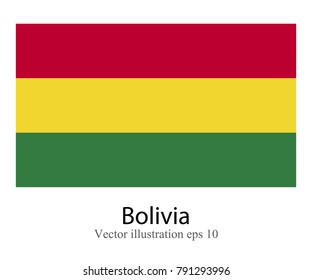 High Detailed vector flag of Bolivia isolated on white background. Vector illustration eps 10.