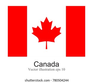 High Detailed vector flag of Canada isolated on white background. Vector illustration eps 10.