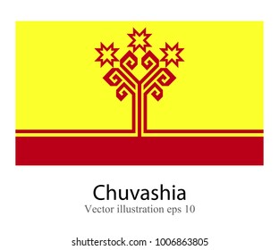 High Detailed vector flag of Chuvashia isolated on white background. Vector illustration eps 10.