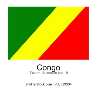 High Detailed vector flag of Congo isolated on white background. Vector illustration eps 10.