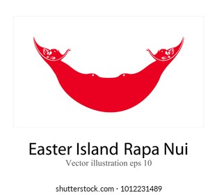 High Detailed vector flag of Easter Island Rapa Nui isolated on white background. Vector illustration eps 10.