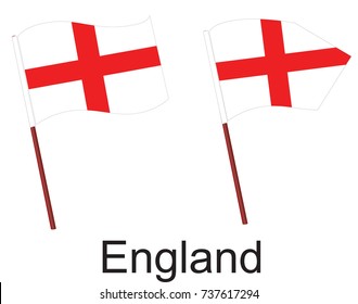 High Detailed Vector Flag of England isolated on white background. Vector illustration eps 10.