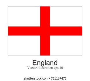 High Detailed vector flag of England isolated on white background. Vector illustration eps 10.