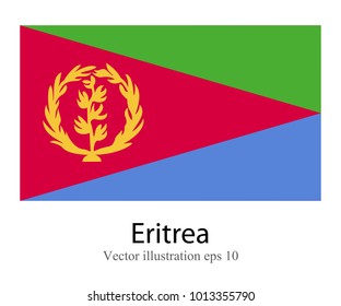 High Detailed vector flag of Eritrea isolated on white background. Vector illustration eps 10.