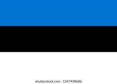 High detailed vector flag of Estonia. Estonia flag, official colors and proportion correctly. National Estonia flag. Flat vector illustration. EPS10.
