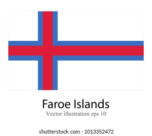 High Detailed vector flag of Faroe Islands isolated on white background. Vector illustration eps 10.