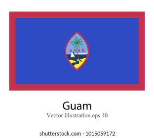 High Detailed vector flag of Guam isolated on white background. Vector illustration eps 10.