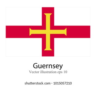 High Detailed vector flag of Guernsey isolated on white background. Vector illustration eps 10.