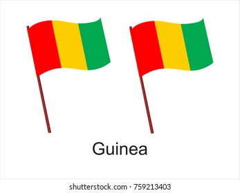 High Detailed Vector Flag of Guinea isolated on white background. Vector illustration eps 10.