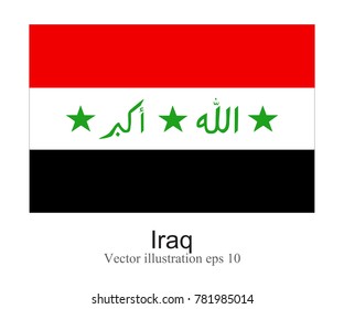 High Detailed vector flag of Iraq isolated on white background. Vector illustration eps 10.