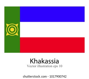 High Detailed vector flag of Khakassia isolated on white background. Vector illustration eps 10.