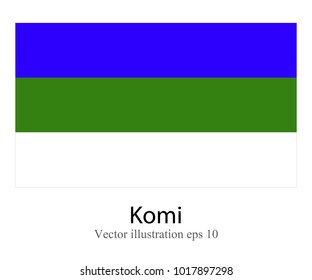 High Detailed vector flag of Komi isolated on white background. Vector illustration eps 10.