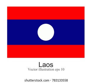 High Detailed vector flag of Laos isolated on white background. Vector illustration eps 10.
