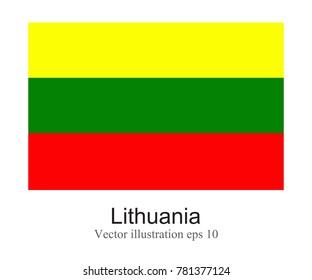 High Detailed vector flag of Lithuania isolated on white background. Vector illustration eps 10.