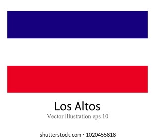 High Detailed vector flag of Los Altos isolated on white background. Vector illustration eps 10.