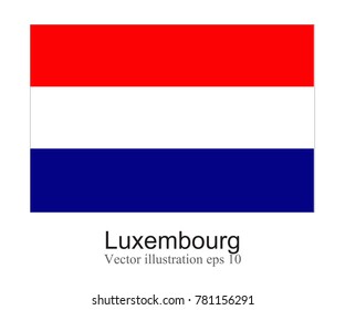 High Detailed vector flag of Luxembourg isolated on white background. Vector illustration eps 10.