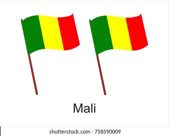 High Detailed Vector Flag of Mali isolated on white background. Vector illustration eps 10.