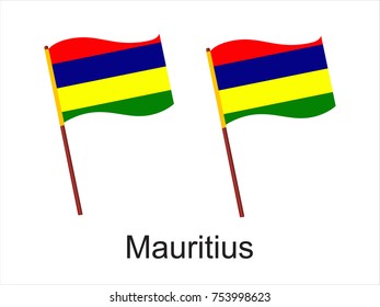 High Detailed Vector Flag of Mauritius isolated on white background. Vector illustration eps 10.