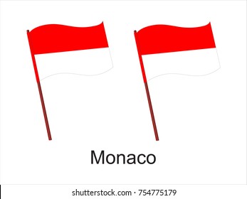High Detailed Vector Flag of Monaco isolated on white background. Vector illustration eps 10.
