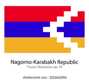 High Detailed vector flag of Nagorno-Karabakh Republic isolated on white background. Vector illustration eps 10.