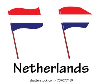 High Detailed Vector Flag of Netherlands isolated on white background. Vector illustration eps 10.